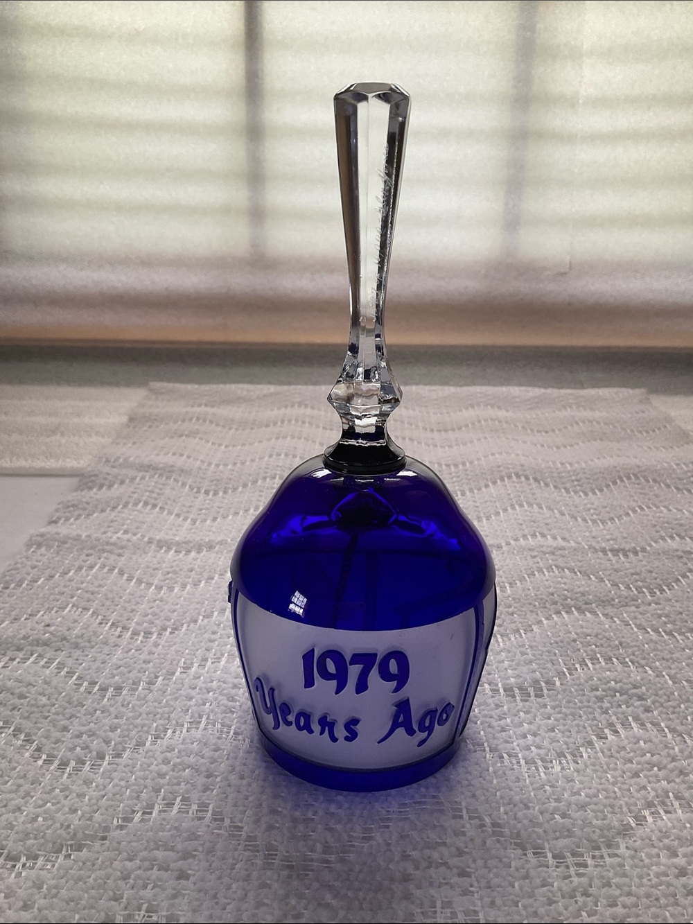 Cobalt Blue Lead Crystal Christmas Bell Goebel